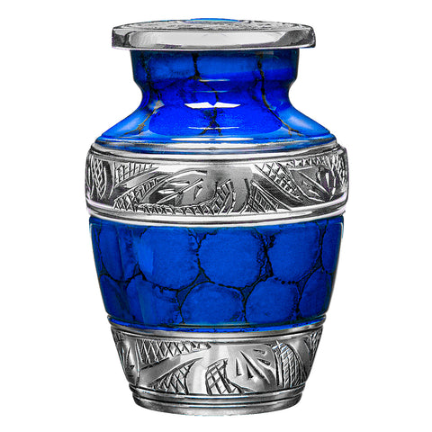 Forever Remembered Blue Keepsake Urn for Human Ashes