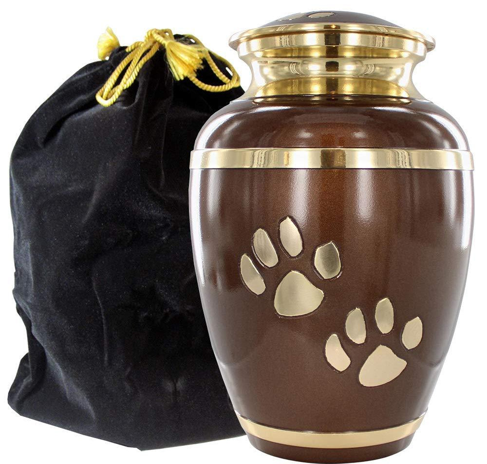 ALWAYS FAITHFUL BROWN PET URN FOR DOGS AND CATS ASHES