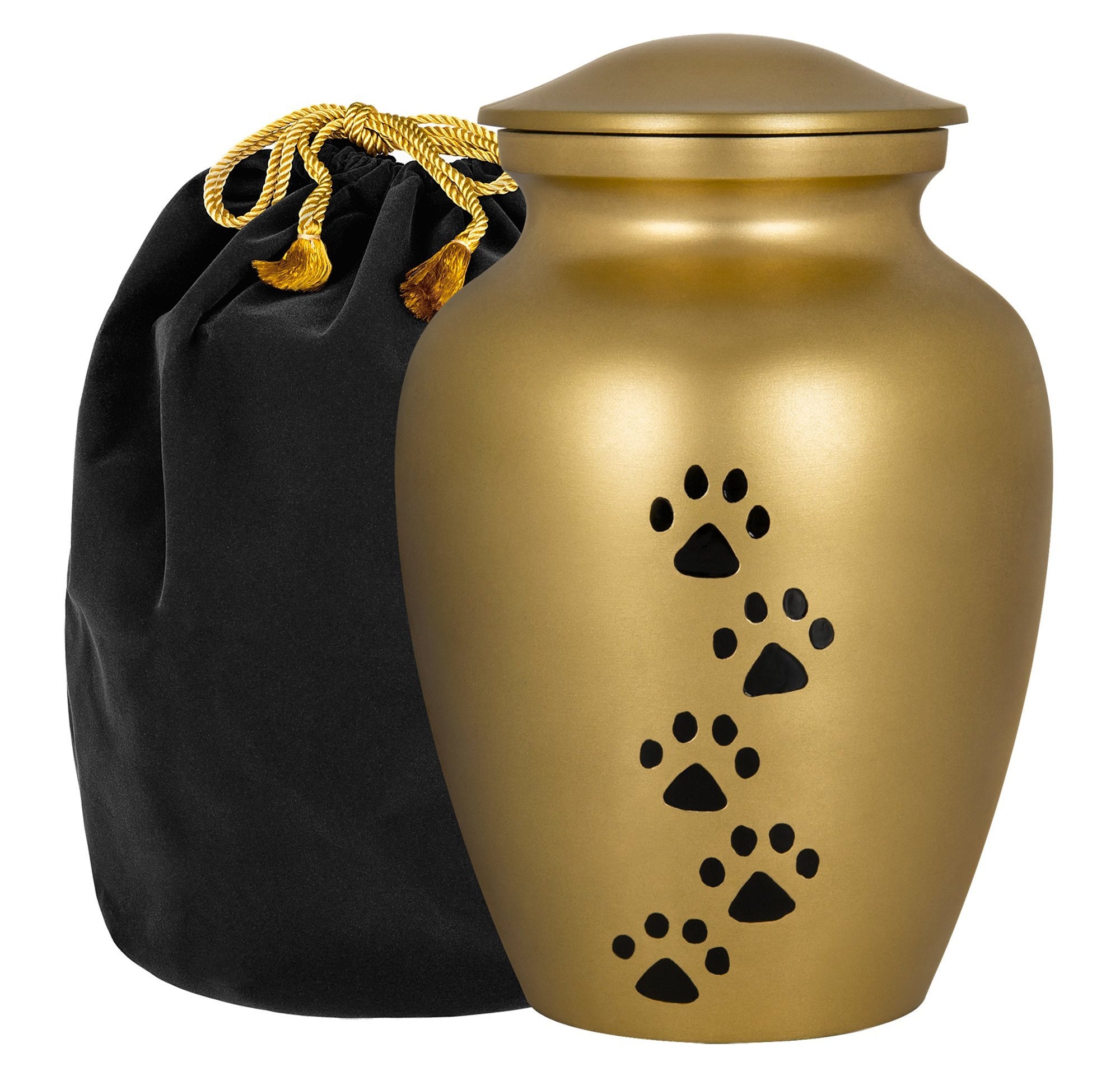 ALWAYS FAITHFUL GOLD PET URN FOR DOGS AND CATS ASHES
