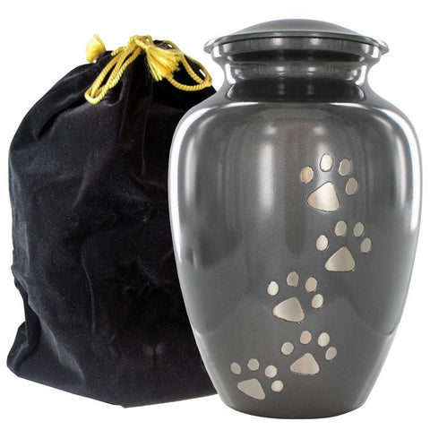 ALWAYS FAITHFUL GRAY PET URN FOR DOGS AND CATS ASHES