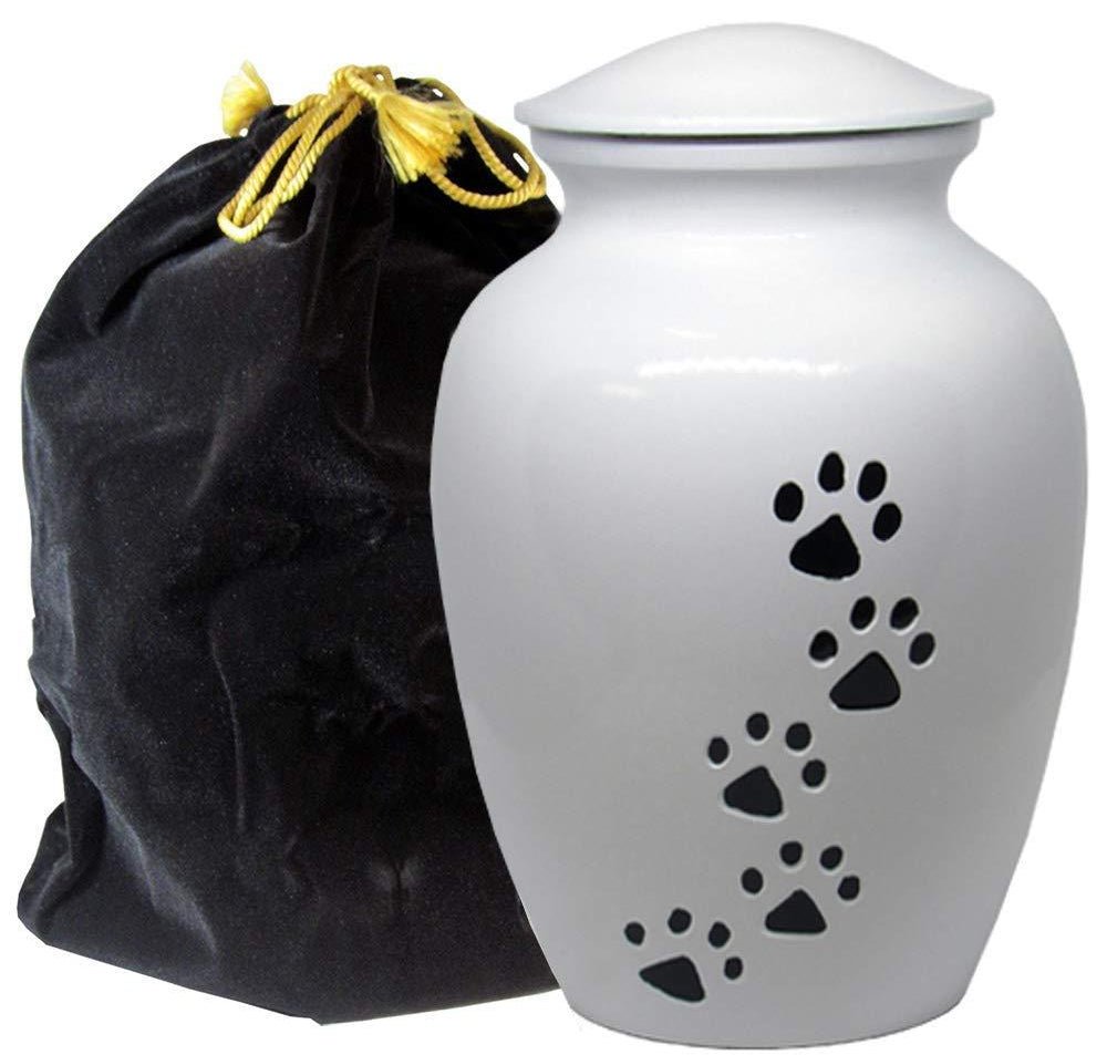 ALWAYS FAITHFUL WHITE PET URN FOR DOGS AND CATS ASHES