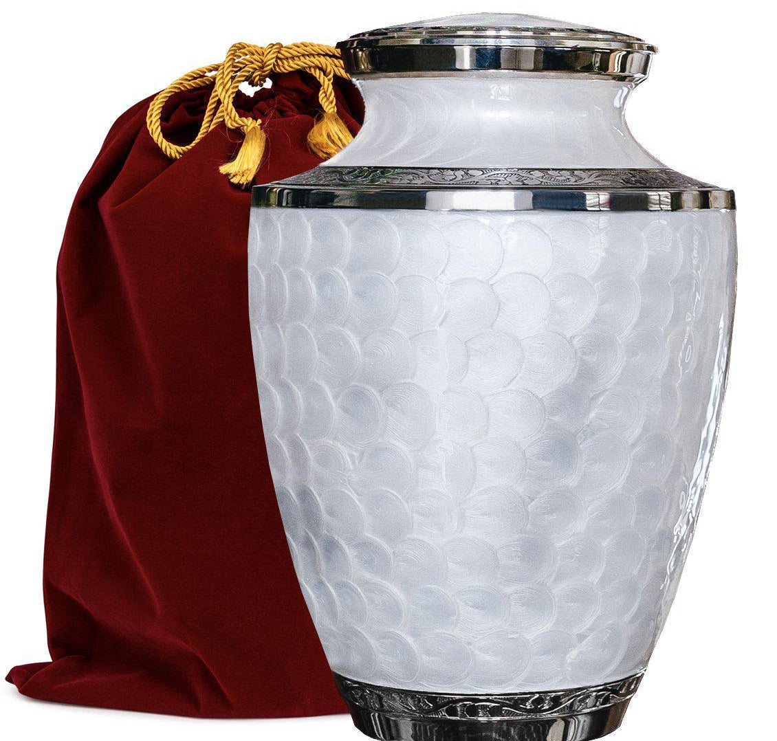 Everlasting Love Beautiful Timeless White Adult Cremation Urn For Human Ashes