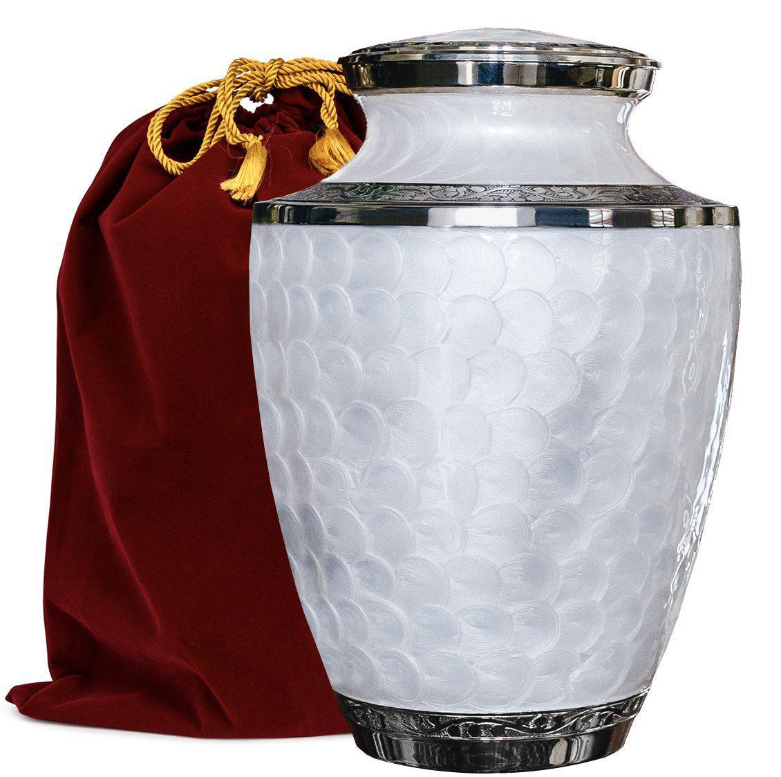 Everlasting Love Beautiful Timeless White Adult Cremation Urn For Human Ashes