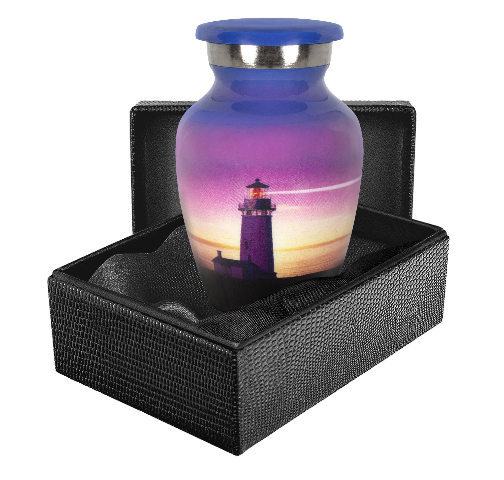 Memorial urn - Guiding Light Lighthouse Small Keepsake Urn for Human Ashes - Qnty 1 - w Case