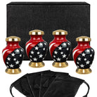 Modern American Flag Red White and Blue Small Keepsake Urn for Human Ashes - Set Of 4 - W Case