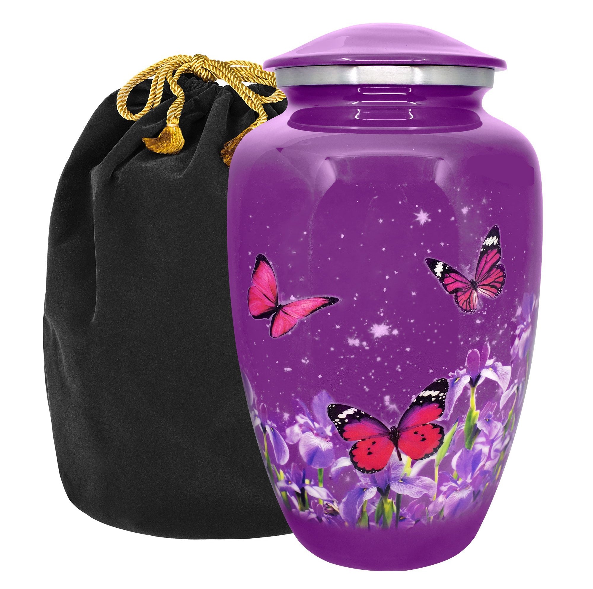 Mystic Butterfly Adult Cremation Urn for Human Ashes - with Velvet Bag