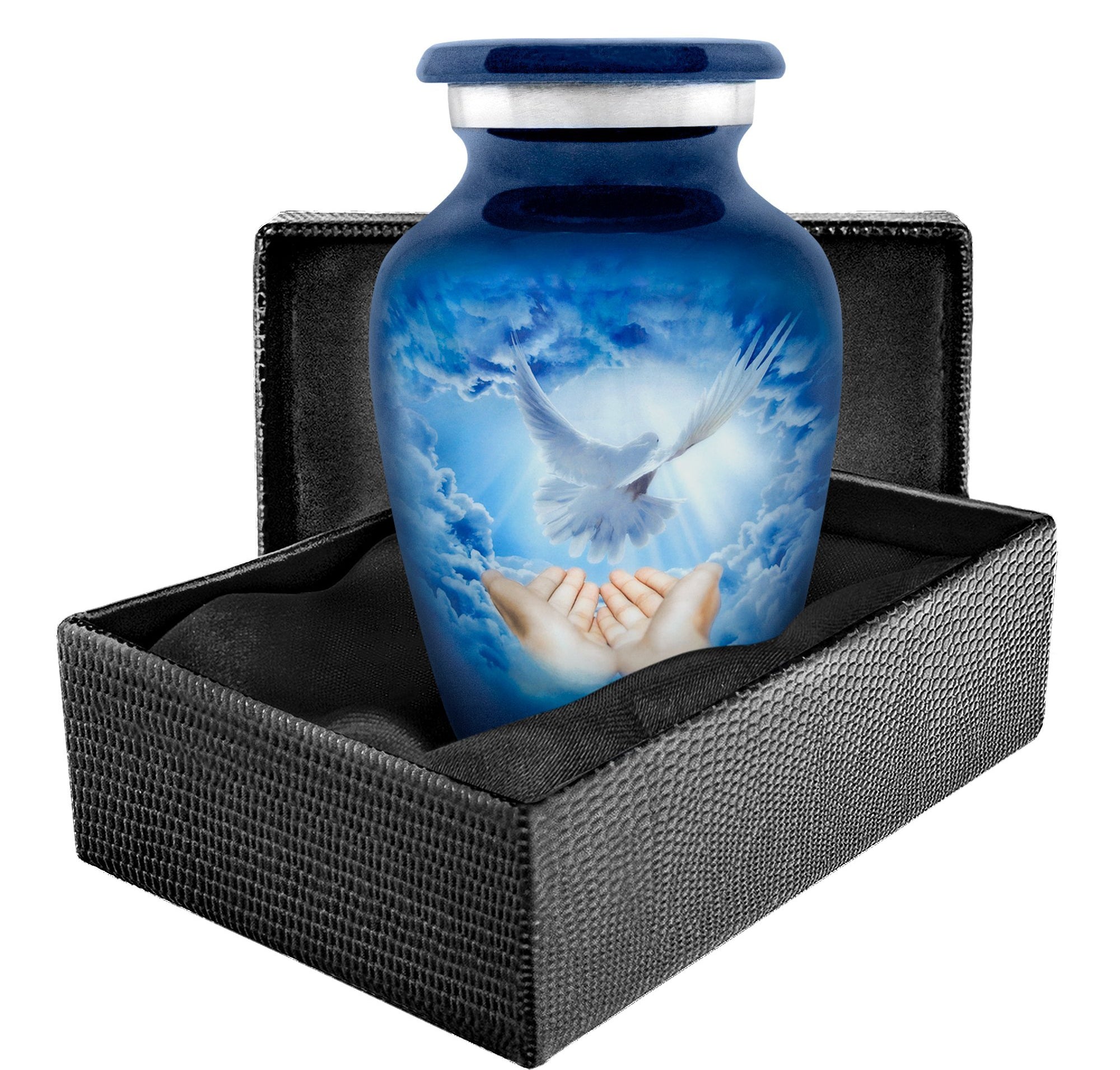 Peaceful Dove Small Keepsake Urn for Human Ashes - Qnty 1 - w Case