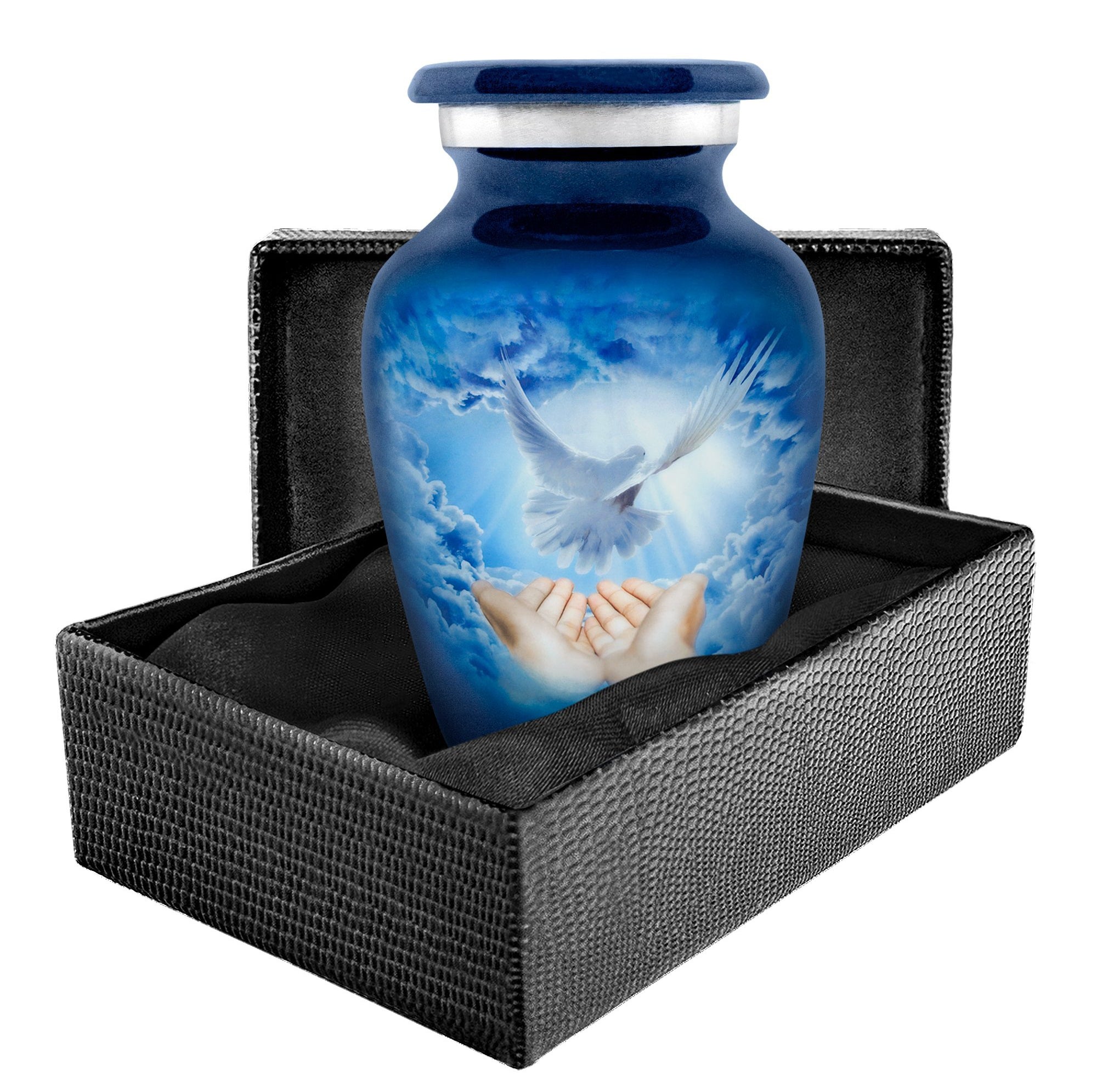 Peaceful Dove Small Keepsake Urn for Human Ashes - Qnty 1 - w Case
