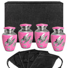 Pink Butterfly Lovely Small Keepsake Urn for Human Ashes -Set of 4 - w Case