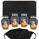 Running Free Horses Small Keepsake Urns for Human Ashes - Set of 4 - w Case