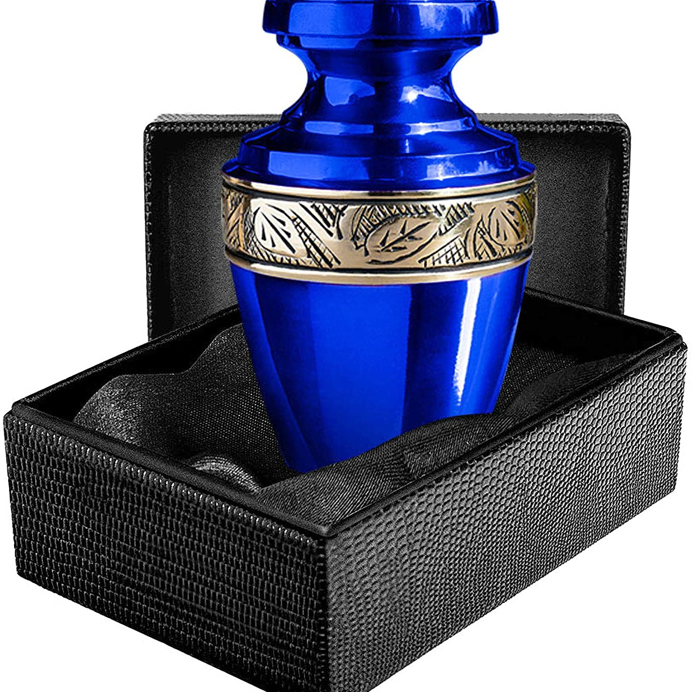 Serenity Blue Beautiful Small Keepsake Urn for Human Ashes - Qnty 1 - w Case