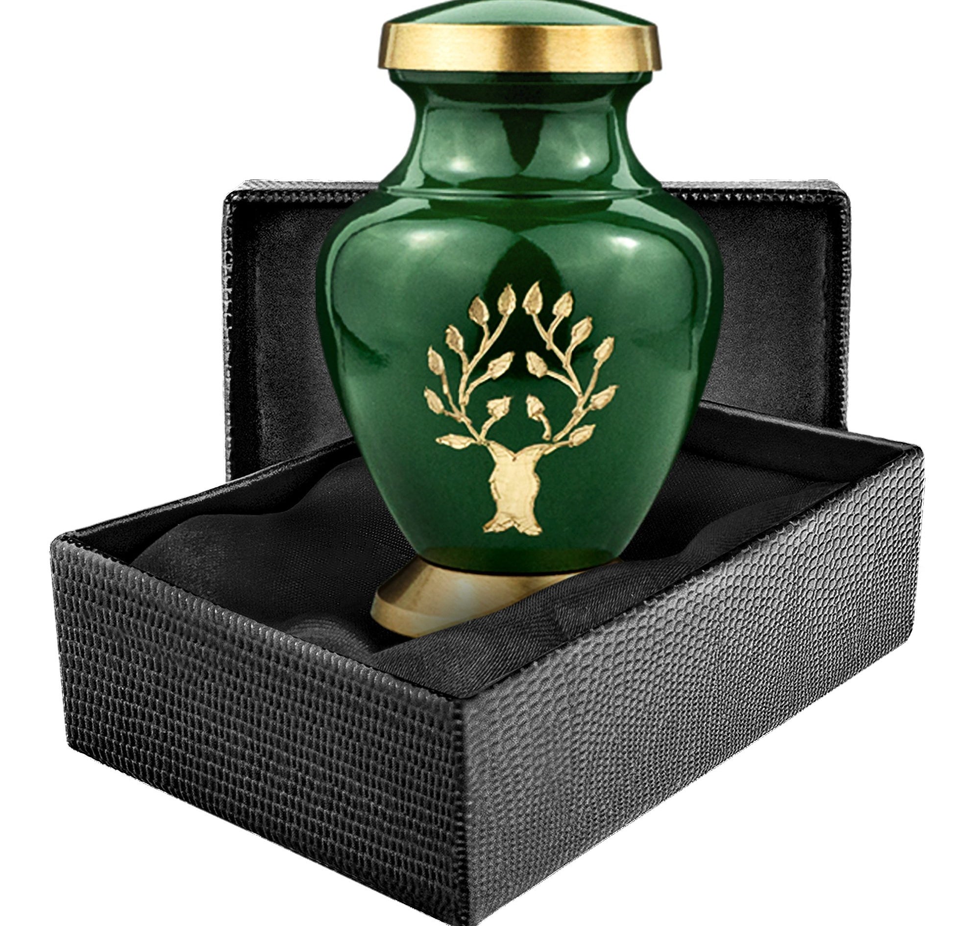 Tree of Life Classy Small Keepsake Urns for Human Ashes - Qnty 1 - with Case