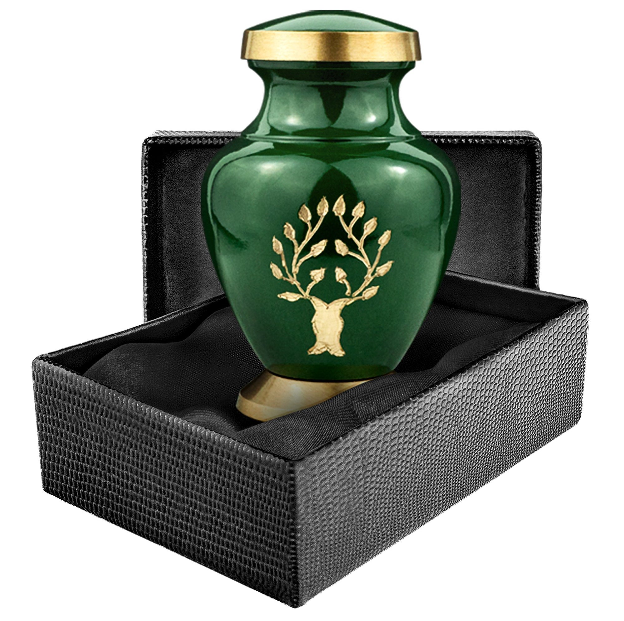 Tree of Life Classy Small Keepsake Urns for Human Ashes - Qnty 1 - with Case