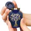 Tree of Life Blue Small Keepsake Urns for Human Ashes