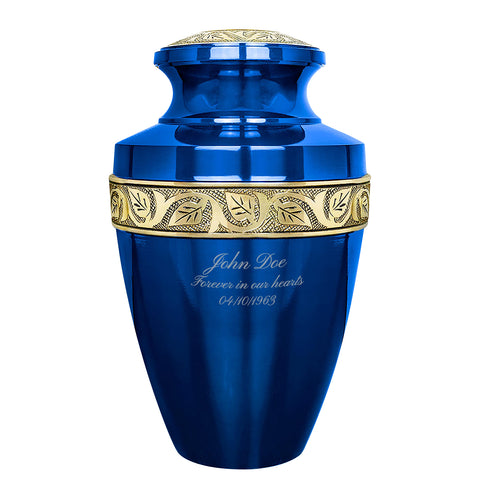 Serenity Blue Adult Cremation Urn for Human Ashes - Including Personalization