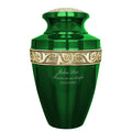 Serenity Green Adult Cremation Urn for Human Ashes - Including Personalization