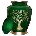 Tree of Life Adult Green Cremation Urn for Human Ashes
