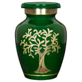Tree of Life Green Small Keepsake Urn for Human Ashes