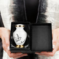 Modern Love White Small Keepsake Urns for Human Ashes - Qnty 1