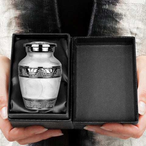 Everlasting Love White Keepsake Cremation Urn for Human Ashes