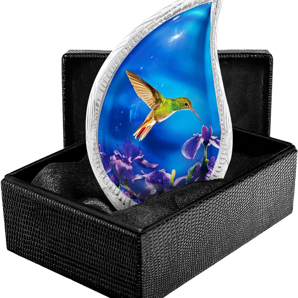 Hummingbird Keepsake Urn for Human Ashes Teardrop Blue – Trupoint Memorials