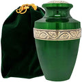 Green Extra Large Cremation Urn for Human Ashes Up to 300 Pounds