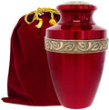Red Extra Large Cremation Urn for Human Ashes up to 300 Pounds