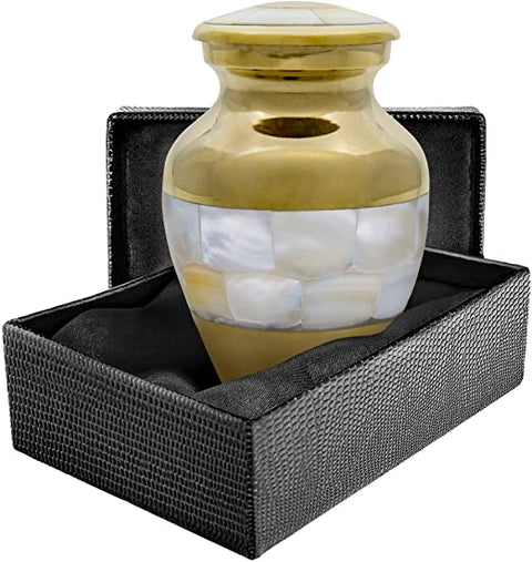 Mother of Pearl Small Keepsake Urn for Human Ashes