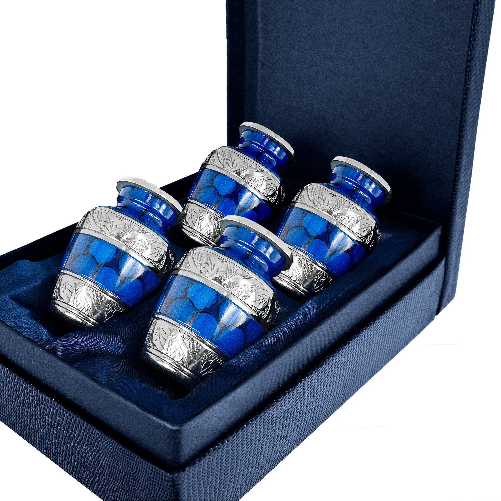 Forever Remembered Classic Blue Mini Cremation Urns For Human Ashes 