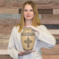 Bronze Cross Cremation Urn for Human Ashes