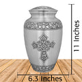 Pewter Cross Adult Cremation Urn for Human Ashes