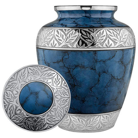 Dark Blue Adult Cremation Urn For Human Ashes