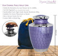 Eternal Peace Lavender Adult Cremation Urn for Human Ashes