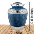 Dark Blue Adult Cremation Urn For Human Ashes