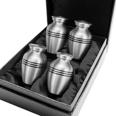 Pewter Keepsake Urns for Human Ashes - Set of 4
