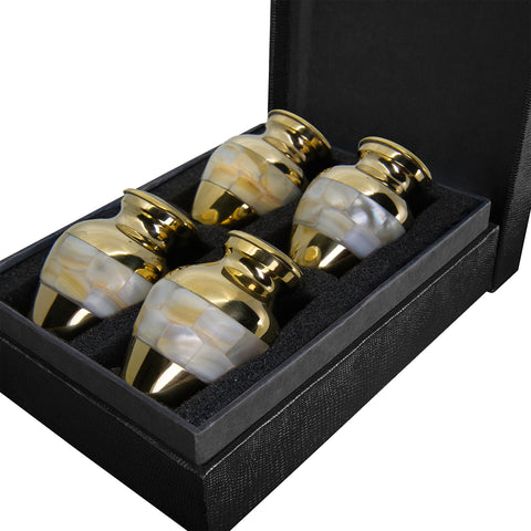 Mother of Pearl Small Keepsake Urns for Human Ashes - Set of 4