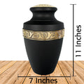 Serenity Black Adult Cremation Urn for Human Ashes