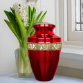 Serenity Red Adult Cremation Urn for Human Ashes
