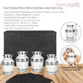 Silver Linings White Small Keepsake Urn for Human Ashes - Set of 4