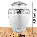 Silver Linings White Adult Cremation Urn for Human Ashes
