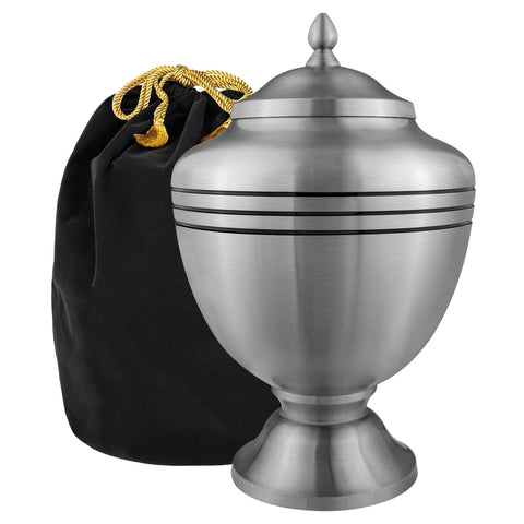 Eternal Hope Pewter Chalice Large Urn for Human Ashes - With Velvet Bag