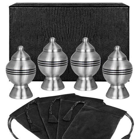 Eternal Hope Pewter Chalice Small Keepsake Urns for Human Ashes - Set of 4 - w Case