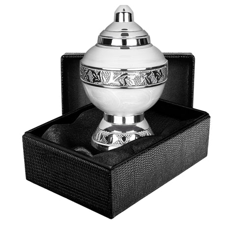 Eternal Hope White Chalice Small Keepsake Urn for Human Ashes - Qnty 1 - w Case