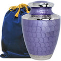 Eternal Peace Lovely Lavender Adult Cremation Urn for Human Ashes - With Velvet Bag