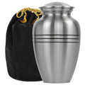 Grace and Mercy Beautiful Pewter Adult Urn for Human Ashes - with Velvet Bag