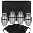 Grace and Mercy Beautiful Pewter Small Keepsake Urns for Human Ashes - Set of 4