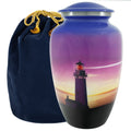Guiding Light - Lighthouse Adult Large Urn for Human Ashes - with Velvet Bag