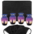 Guiding Light Small Keepsake Urn for Human Ashes - Set of 4 - w Case
