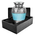 Hugs and Kisses Elegant Light Blue Small Keepsake Urn for Human Ashes - Qnty 1