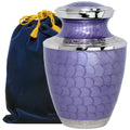Majestic Extra Large Lavender Urn for Human Ashes for Human Up to 330 Pounds - With Velvet Bag